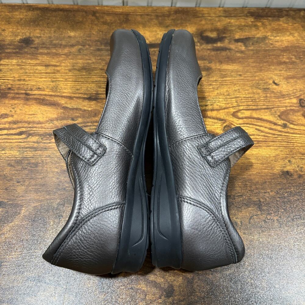 Taos Red Willow EU 40 US 9 Leather Mary Jane Shoes Metallic Gray Comfort Walking - Picture 5 of 14